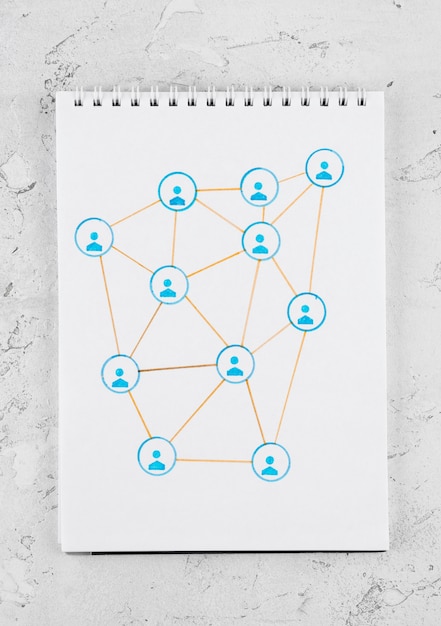 Network concept with notebook top view