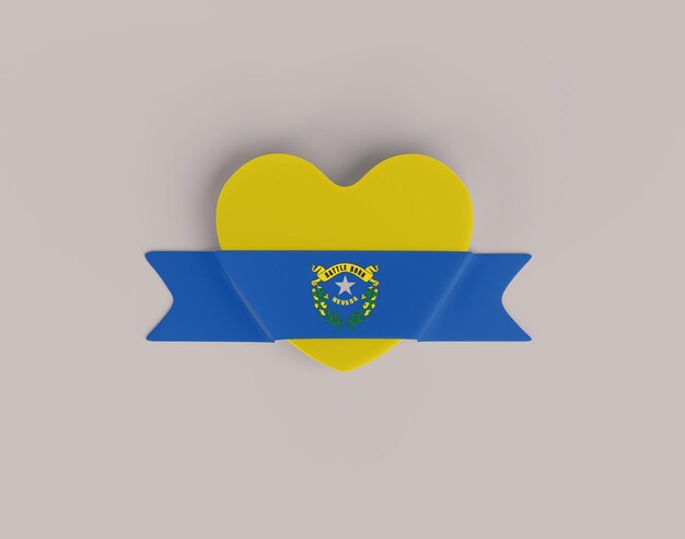 Nevada Flag Heart Banner