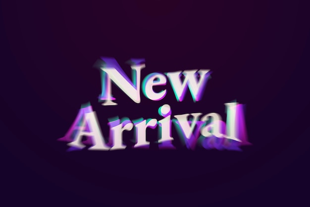 New arrival shopping word in anaglyph text typography