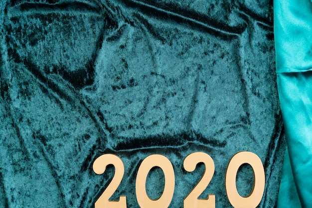 New chinese year number on turquoise velvet