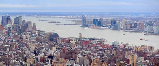 Панорама Нью-Джерси из Нью-Йорка Манхэттен