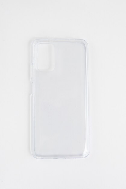 New transparent cellphone cover over isolated white background