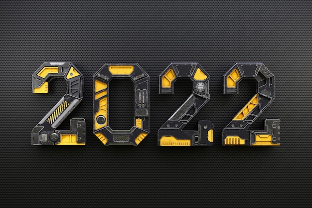 New year 2022 made from robot alphabet