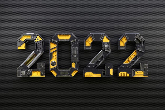 New year 2022 made from Robot alphabet