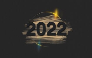 免费照片2022年新年标志在黑色背景