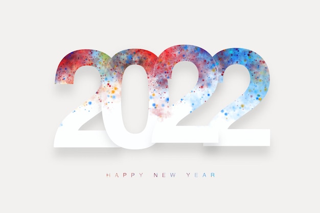 Free photo new year 2022 sign with colorful painting