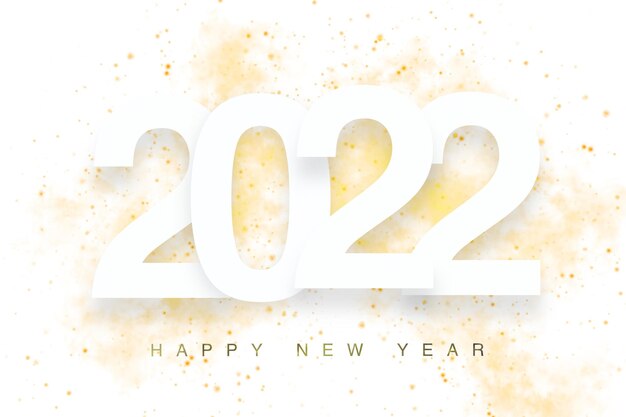 New year 2022 sign with yellow color