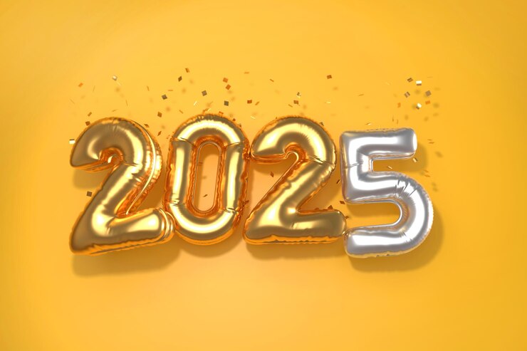 Free Photo new year 2025 background with confetti