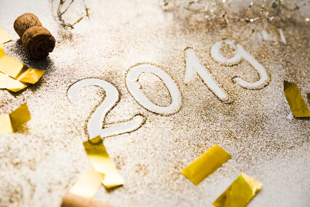 Free photo new year background with 2019 digits