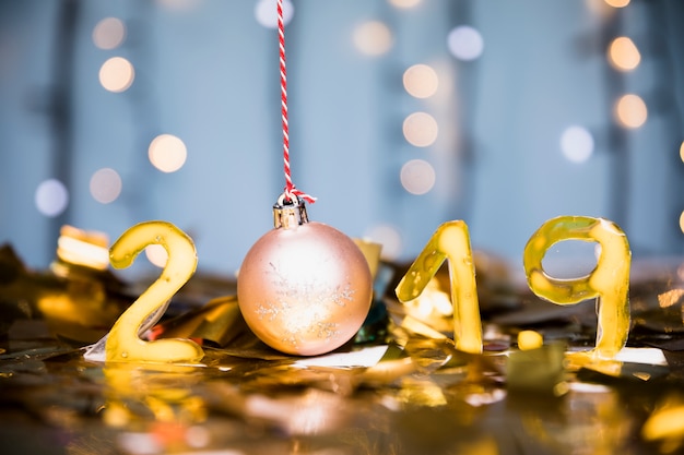 Free photo new year background with 2019 digits