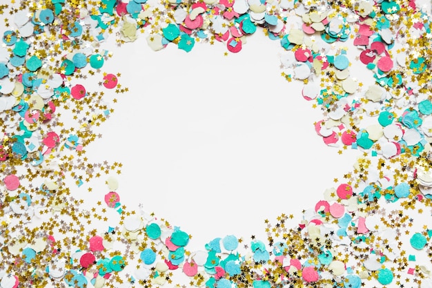 New year background with confetti and space in middle