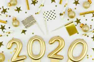 Бесплатное фото Празднование нового года 2020 крупным планом