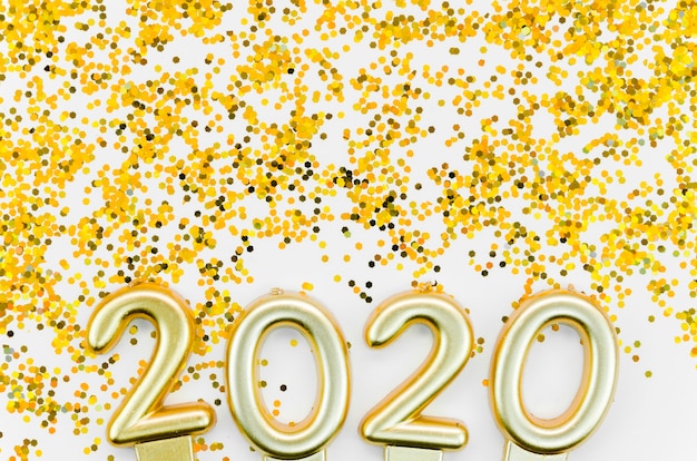 Free photo new year celebration 2020 and golden glitter