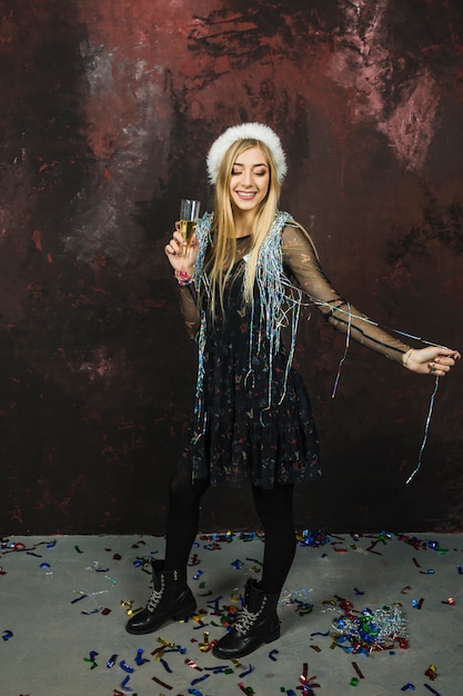 New year celebration concept with happy girl