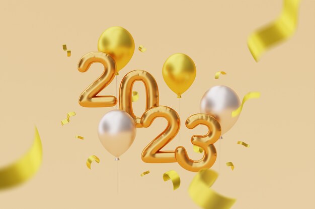 New year celebration with balloons