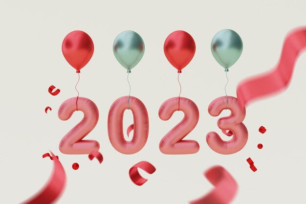 new year celebration with balloons