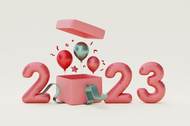 new year celebration with balloons