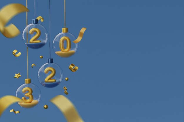 new year celebration with baubles