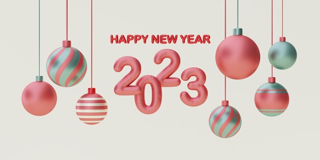 New year celebration with baubles