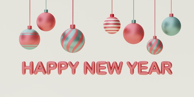 New year celebration with baubles