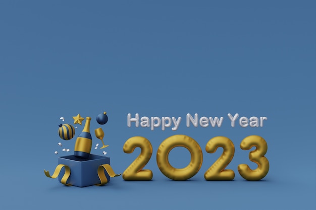 new year celebration with confetti and ornaments