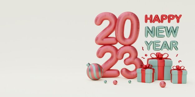 New year celebration with presents