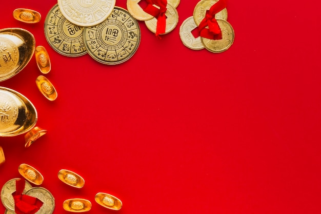 New year chinese 2021 money and copy space background