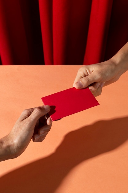 New year chinese 2021 people holding an envelope