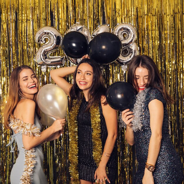 New year club party with balloons