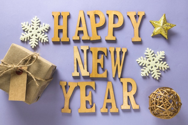 Free photo new year composition with letters