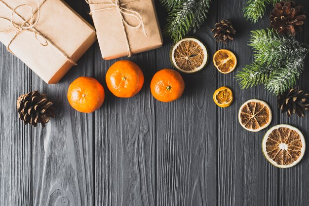 New year concept with oranges