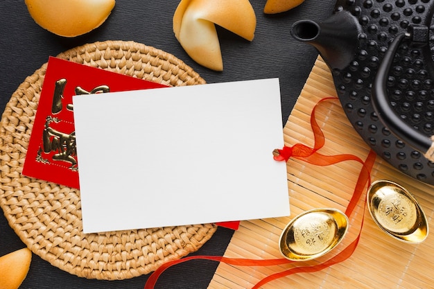 Free photo new year fortune cookies copy space card