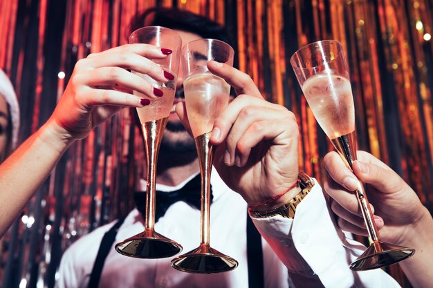 New year party concept with champagne