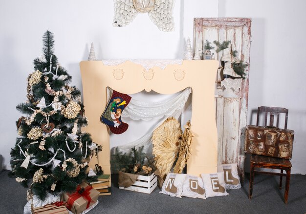 New year room with handcrafted decorations