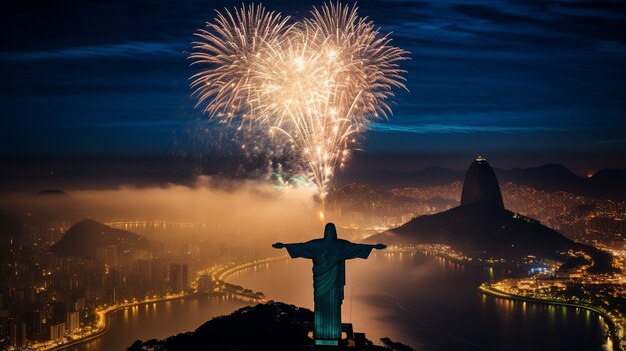 ブラジルのリオデジャネイロで大晦日を祝う