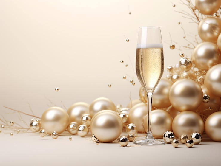 Free Photo new year's eve celebration with drink