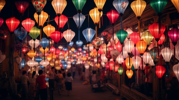 New year's eve celebration with lanterns