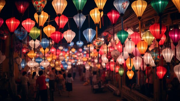 New year's eve celebration with lanterns