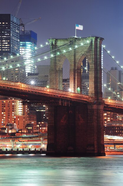 New York City Brooklyn Bridge closeup