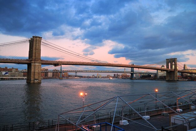 ニューヨーク市ブルックリン橋のパノラマ
