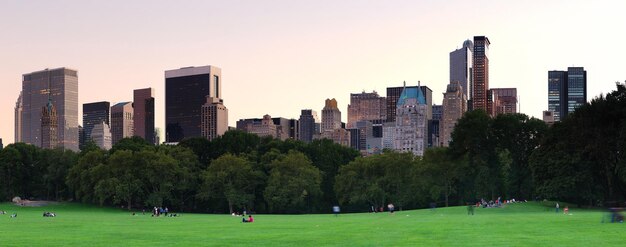 New York City Central Park at dusk panorama