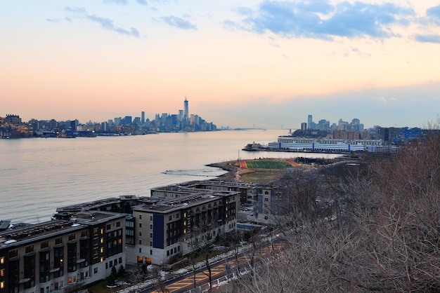 New York City downtown sunset