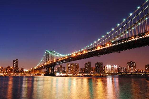 Foto gratuita ponte di manhattan di new york city