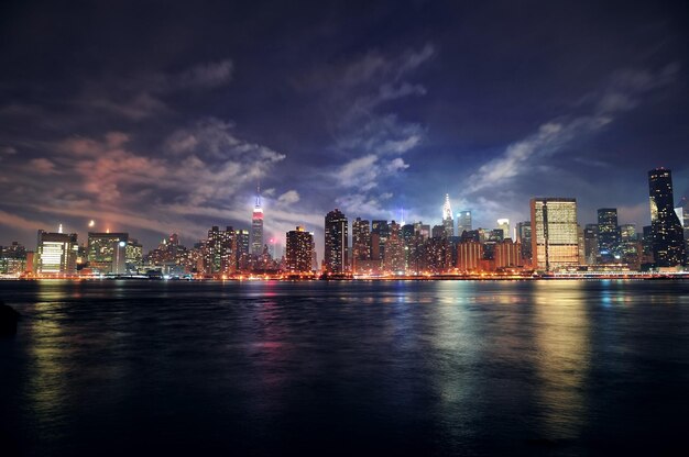 New York City Manhattan midtown at dusk