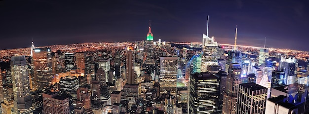 Foto gratuita panorama aereo dell'orizzonte di new york city manhattan