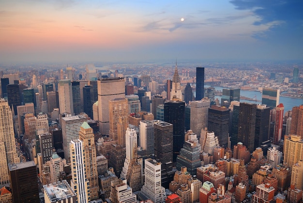 Вид с воздуха на Нью-Йорк Манхэттен