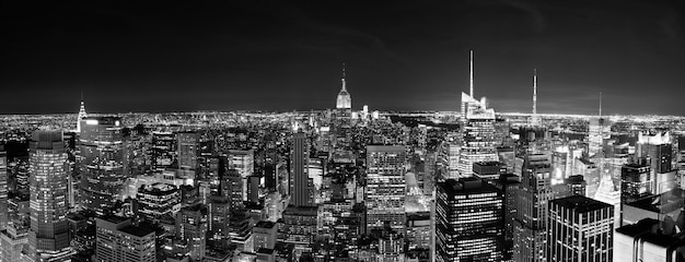 New York City Manhattan Skyline at Night: Free Stock Photo Download