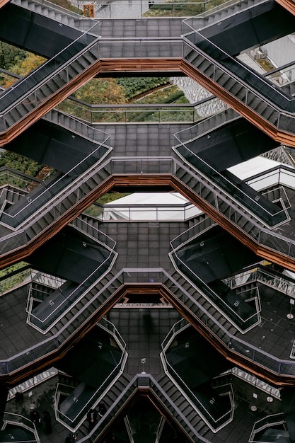 無料写真 ニューヨーク州ニューヨーク市-2020年10月20日：船、ハドソンヤード階段（建築家トーマスヘザーウィックによって設計された）ミッドタウンマンハッタンウエスト