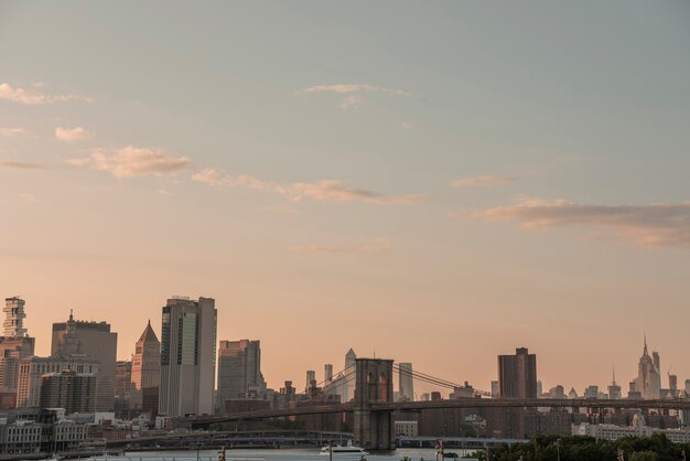 New york city skyline with brooklyn bridge