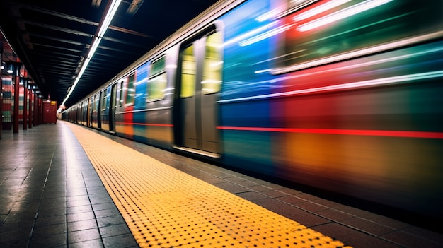 무료 사진 움직이는 뉴욕 지하철 열차